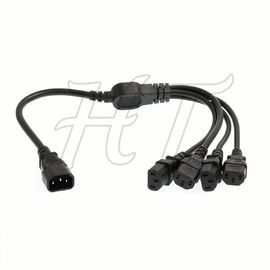 IEC320 C14 4 καλώδιο 60cm σκοινιού δύναμης οργάνων ελέγχου υπολογιστών θραυστών Χ C13 UPS PDU Υ 10A 250V