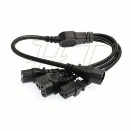 IEC320 C14 4 καλώδιο 60cm σκοινιού δύναμης οργάνων ελέγχου υπολογιστών θραυστών Χ C13 UPS PDU Υ 10A 250V