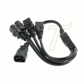 IEC320 C14 4 καλώδιο 60cm σκοινιού δύναμης οργάνων ελέγχου υπολογιστών θραυστών Χ C13 UPS PDU Υ 10A 250V